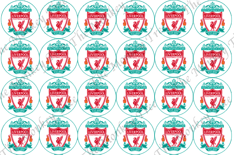 Liverpool Football/Soccer Edible Cupcake Images The Liverpool Football/Soccer Edible Cupcake Images The