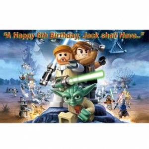 Lego Yoda Star Wars Edible Cake Image Topper Birthday Party Cupcake