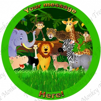 Jungle Animals Cupcake Edible Cake Image Toppers Birthday Party