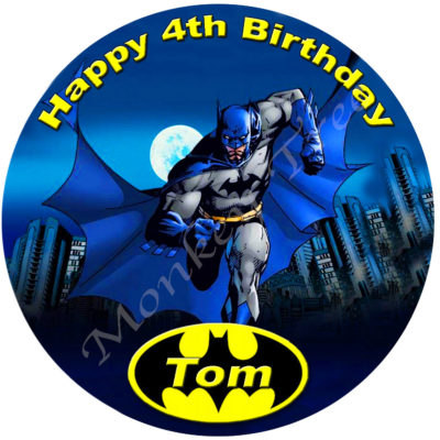 Batman Edible Cake Image Topper Birthday Party