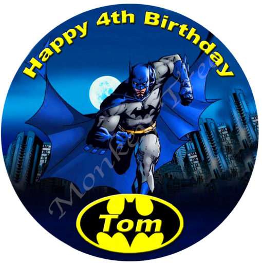 Batman Edible Cake Image Topper Birthday Party