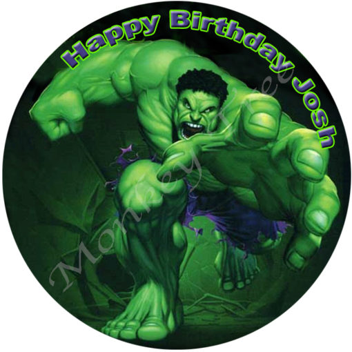 Hulk Superhero Edible Cake Image Topper birthday party cupcake