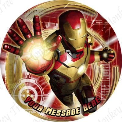 Ironman Superhero Edible Cake Image Topper birthday party cupcake