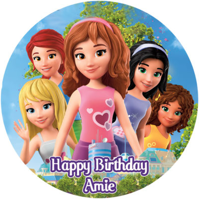 lego friends edible cake topper