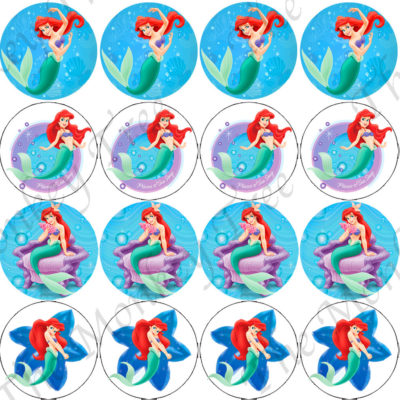 ariel mermaid cupcake image topper party