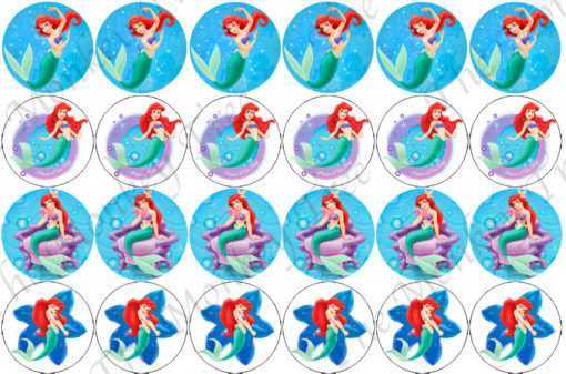 ariel mermaid cupcake image topper party