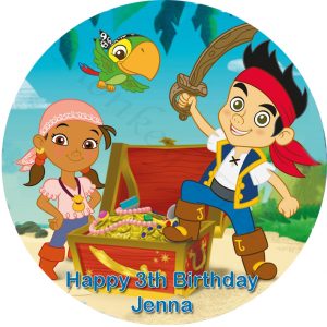neverland jake edible cake image fondant cupcake