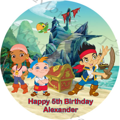 jake neverland pirate edible cake image birthday party cake