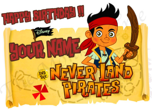 jake neverland birthday edible image cake pirates