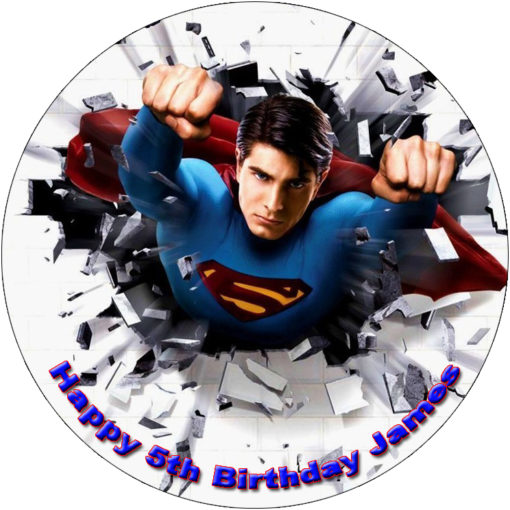 Superman Superhero Edible Cake Image Topper birthday party cupcake