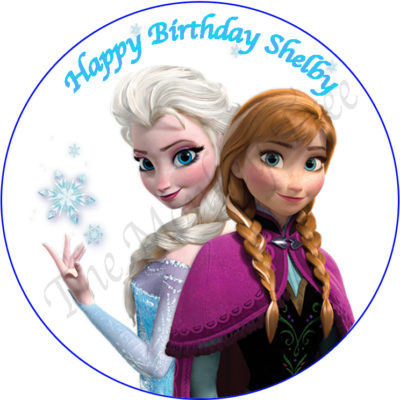 frozen elsa anna olaf edible cake image fondant