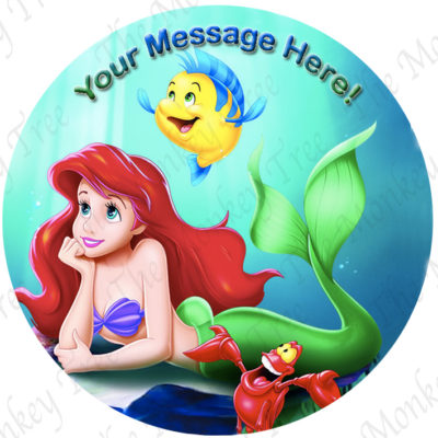 ariel little mermaid under the sea edible cake image fondant