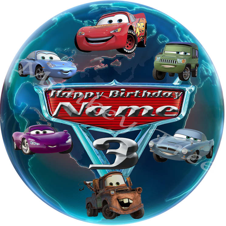 Disney Cars Edible Cake Image Topper 2 - can be personalised! - The Monkey  Tree