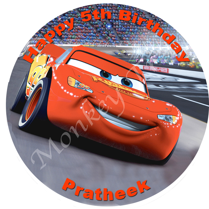 Disney Cars Lightning McQueen Edible Cake Image Topper - can be  personalised! - The Monkey Tree