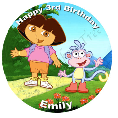 dora boots edible cake image topper fondant birthday party