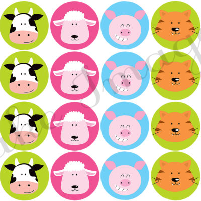 farm animals cupcake birthday party