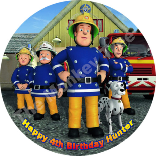 fireman sam edible cake image fondant