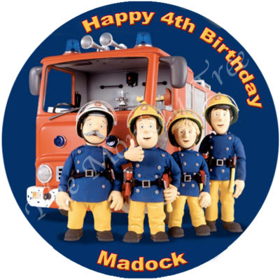 fireman sam edible cake image fondant