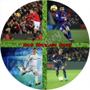 messi football fc barcelona edible cake image fondant soccer