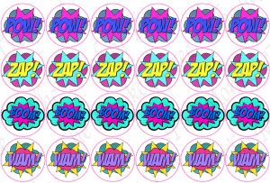 girl superhero edible cake image fondant cupcake