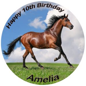 brown horse edible cake image fondant