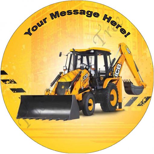 construction digger edible image cake jcb back hoe loader