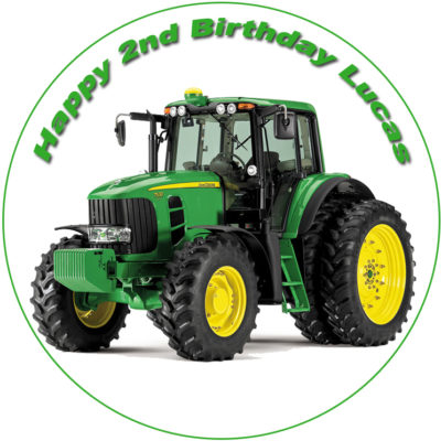 john deer tractor edible cake image fondant