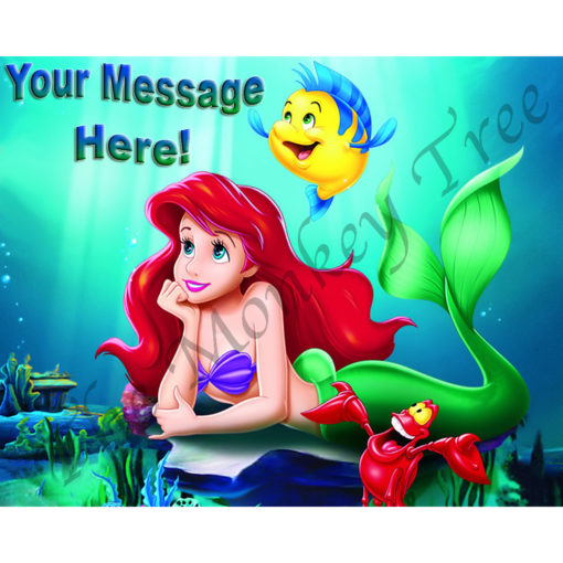 ariel little mermaid edible image fondant cake underwater sea