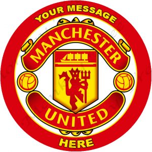 manchester united football soccer logo edible image fondant cake