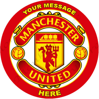 manchester united football soccer logo edible image fondant cake