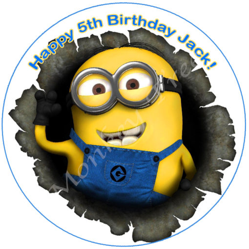 minion edible image fondant cake