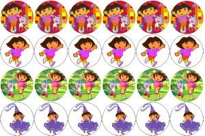dora edible cake image fondant cupcake
