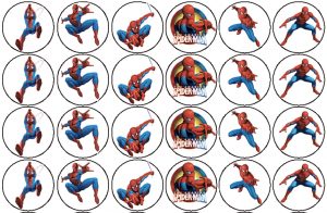 spiderman edible cake image fondant cupcake