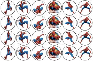 spiderman edible cake image fondant cupcake