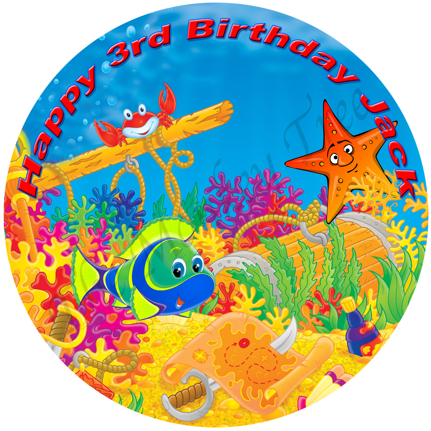 Under the Sea Edible Cake Image Topper 3 - can be personalised! - The ...