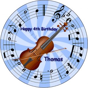 edible image fondant cake music violin