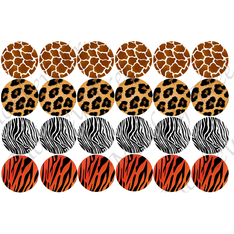 Jungle Animal Pattern Edible Cupcake Images - The Monkey Tree