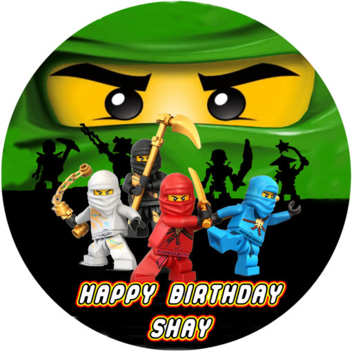 lego ninjago green circle edible image party