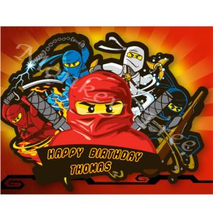 lego ninjago green circle edible image party