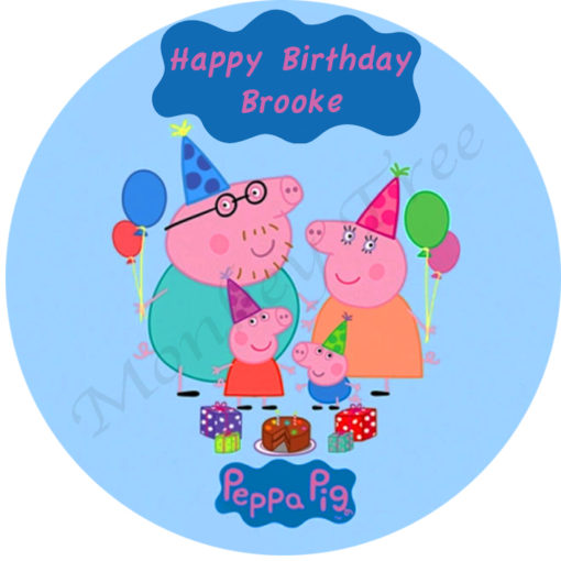 peppa pig edible cake image birthday party
