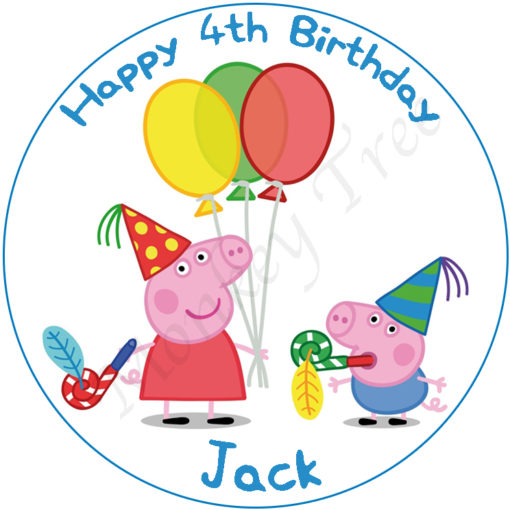 peppa pig edible cake image birthday party