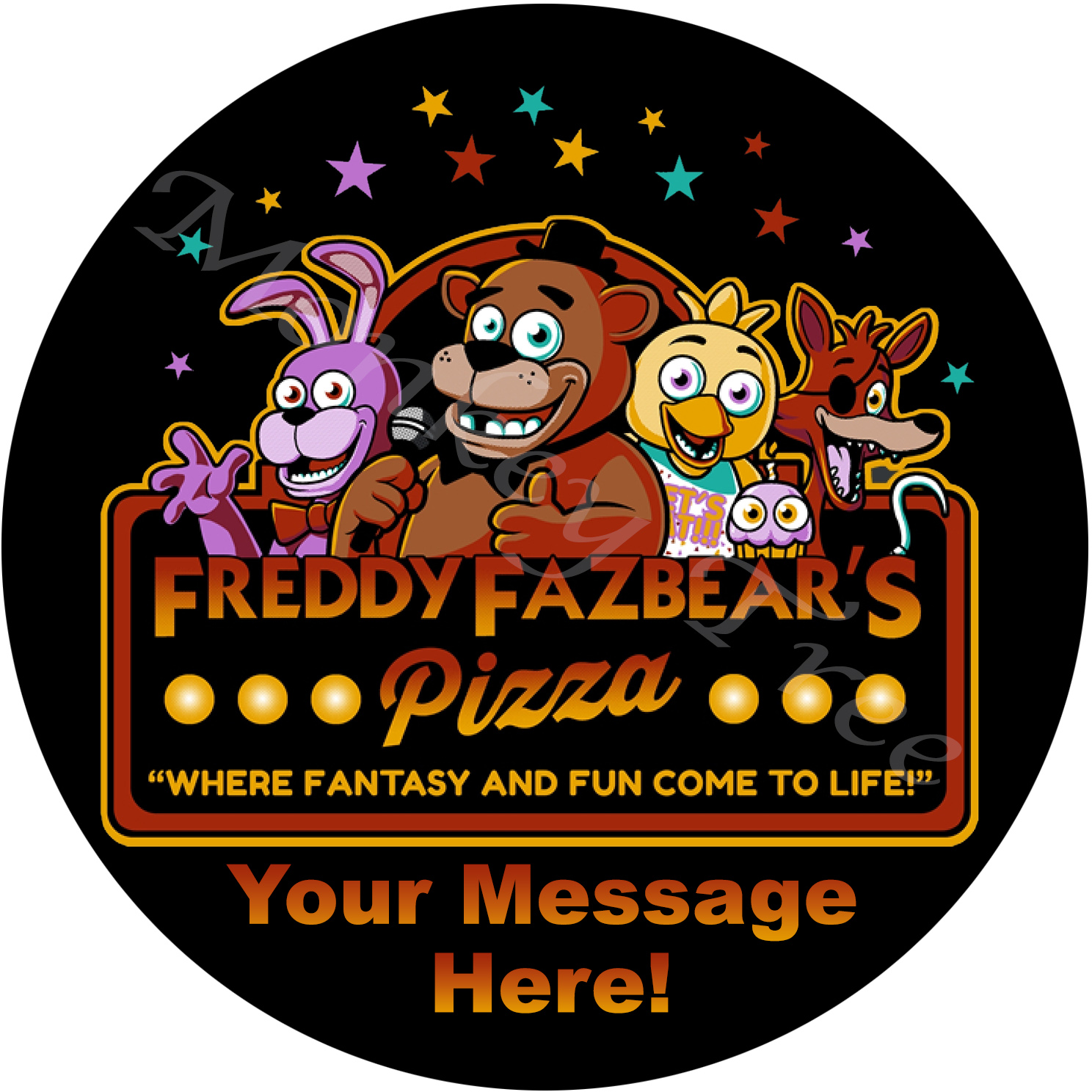 Five Nights at Freddys Edible Cake Image Topper 2 - can be personalised!