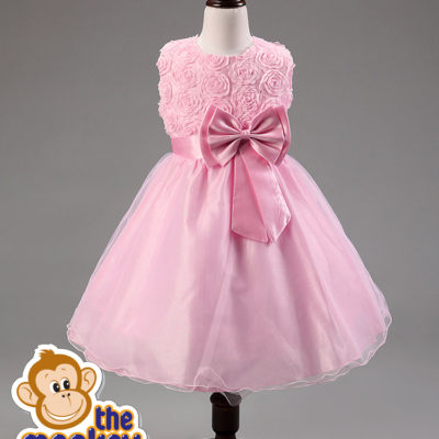 dress rosette flower girl princess fairy wedding