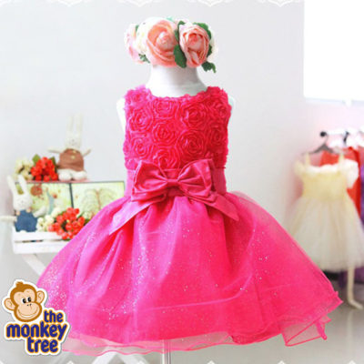 dress rosette flower girl princess fairy wedding