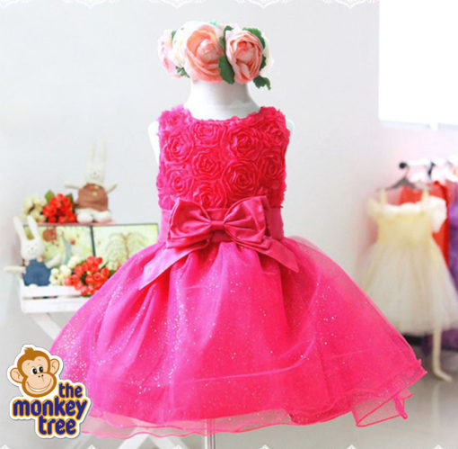 dress rosette flower girl princess fairy wedding