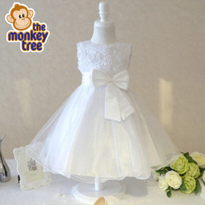 dress rosette flower girl princess fairy wedding