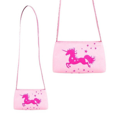 unicorn shoulder bag pink glitter