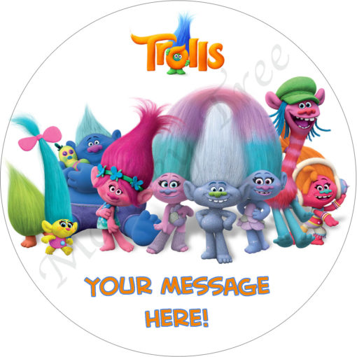 trolls movie edible image cake birthday