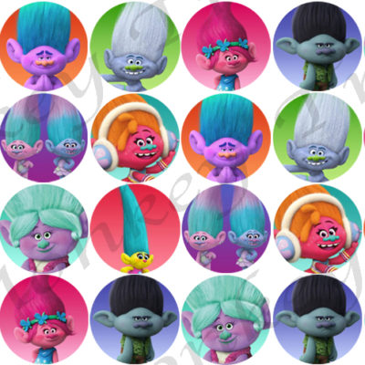 trolls movei cupcake birthday party edible cake image