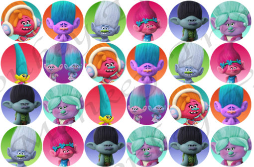 trolls movei cupcake birthday party edible cake image